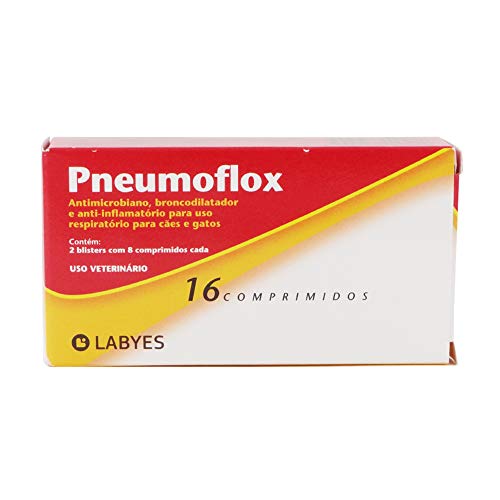 Antimicrobiano Pneumoflox com 16 Comprimidos para Cães e Gatos Labyes