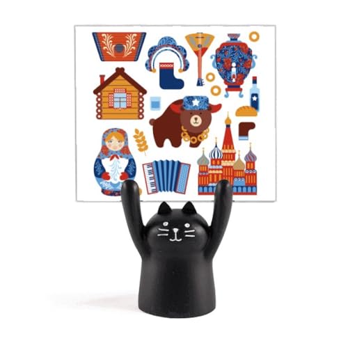 Porte-mémo chat noir russe qui maintient vos notes importantes avec style