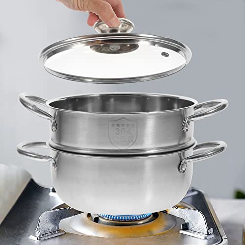 Foto von 1stück Edelstahl Dampfgarer Milchtopf Und Suppentopf Induktionsgeeignet Vielseitiger Kochtopf Für Gemüse Fisch Und Mehr Küchenbedarf