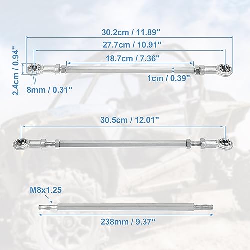 Motoforti Auto M8 Lenkstange für 49cc Elektro ATV Go Kart Silber Ton 238 mm