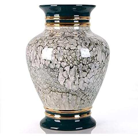 ZXYDD Modern American European Model Room Living Room Villa Dark Green Large Ceramic Vase Soft Decoration Ornaments Cover