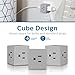 Philips 3-Outlet Extender, Extra-Wide Adapter Spaced, Easy Access Design, 3-Prong, Perfect for Travel, Cube, 1 Pack, Grey, SPS3001GR/37