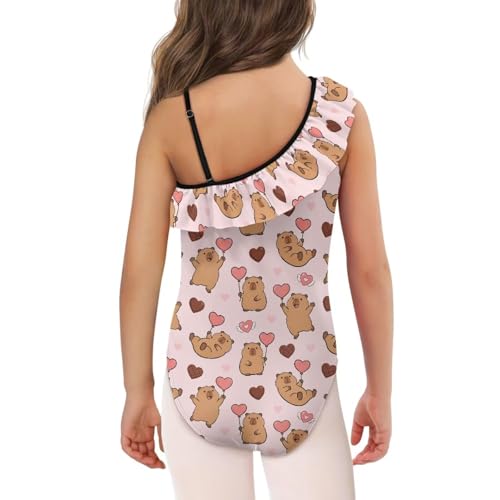 Image of Girls Swimsuit One Piece Ruffle Swimsuit Non-Slip Straps UPF 50+ for Girls Size 3-14 Years