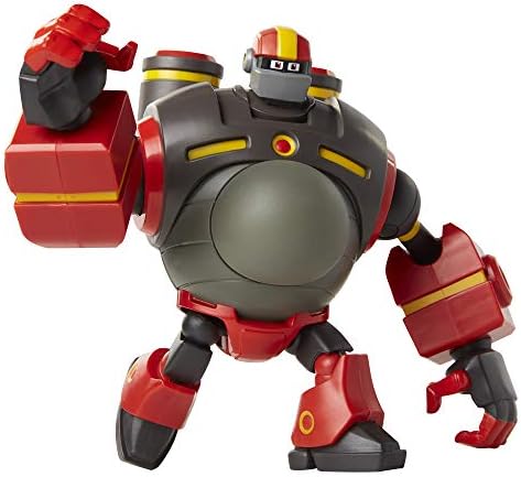 Megaman Fully Charged – Deluxe Guts Man Articulated Action Figure with Expanding Belly and Guts Man Buster Accessory (to swap onto the Mega Man figure)! Based on the new show!