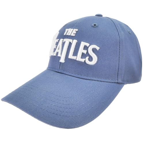 Beatles Men’s Drop T Logo Baseball Cap Adjustable Denim - Les Beatles, Paul McCartney, John Lennon, RIngo Starr, George Harrison Beatles Men's Drop T Logo Baseball Cap Adjustable Denim