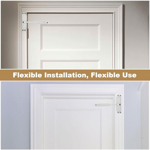 2PCS Automatic Door Closer Safety Spring Door Closers, 4-1/2\" Adjustable Closing Door Hinge for Convert Hinged Doors to Self-Closing, White Door Closer Auto for Residential, Commercial