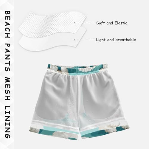 Pigsaly Boys' Swim Board Shorts Cartoon White Bichon Frize Dog Boy's Swim Trunks Kids Swimwear 5T4