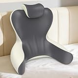 22' XL Reading Pillow Sitting in Bed,Back Support (Metal Grey & White)