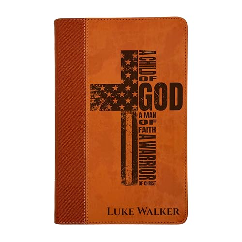 Farm and Posh Personalized NIV Bible Large Print Custom Holy Cross Bible New International Version | Man of Faith Brown