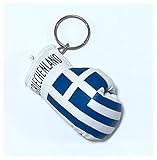Sportfanshop24 Schlüsselanhänger/Anhänger für Schlüssel - Griechenland - Boxhandschuh mit Schlüsselring, 7 cm groß