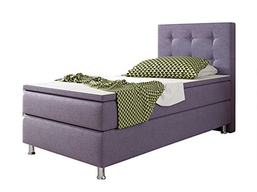 Preisvergleich Produktbild Inter Handels Köln Boxspringbett, 100% Polyester, violett, 90x200 cm