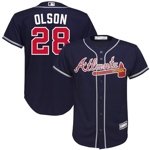 Outerstuff Matt Olson Atlanta Braves MLB Kids Youth 8-20 Alternate Player Jersey (US Numeric Size: 10-12 Regular Navy)