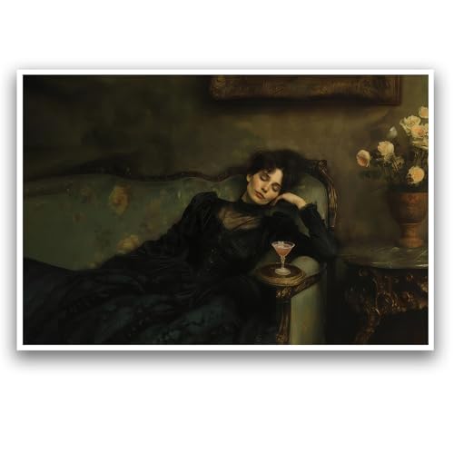 ZKFFMY Moody Portrait Wall Art Vintage Gothic Wall Art 16x24Inch UnFramed