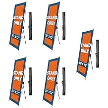 Heavy Duty Premium X Banner Holder by DreamController I Adjustable X Banner Holder with Travel Bag I Silver Portable Aluminum Stand Banner Not Included., Set of 5