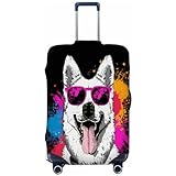 Ethebre Divertidas fundas elásticas para equipaje, pastor alemán, funda protectora para maleta, a prueba de polvo, resistente a los arañazos, protector de equipaje elástico para viajes de negocios