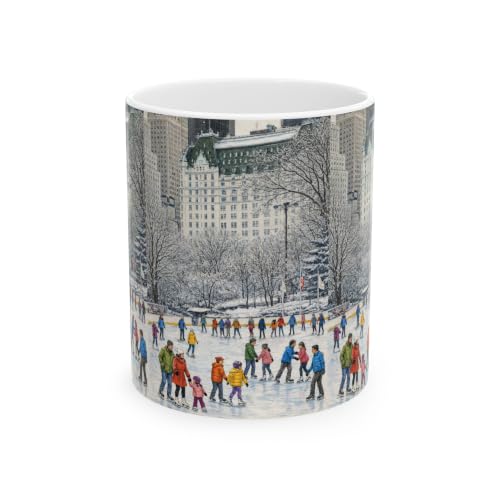 Central Park Wollman Rink Ice Skating Scene Mug