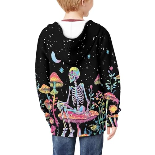 Image of Unisex Zipper Sweatshirt Boys Girls Hooded with 2 Pocket Pullover Hoodies for 6-16Y Kids