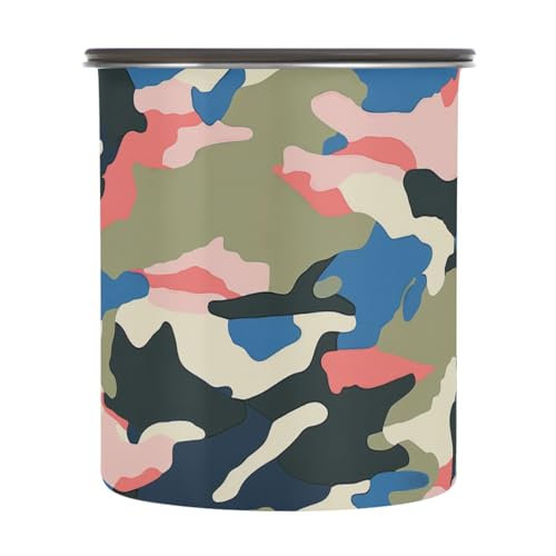 Contenedor de café acero inoxidable con diseño camuflaje