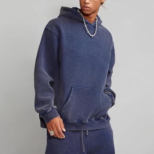 Unisex Acid Wash Hoodie Oversized Trendy Mens Hoodies Vintage Heavyweight Streetwear Sweatshirt4