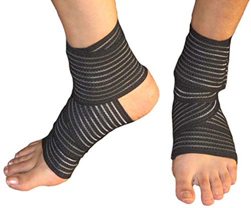Image of TIMA Elastic Knee Compression Bandage Wraps - Knee Support Straps for Legs, Thighs, Hamstrings Ankle & Elbow Joints Reduce Swelling, Lymphatic Relief & Knee Replacement Surgery Elastic Bandage
