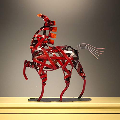 Too-Arts Metal Weaving Horse Modern Sculpture Home Decoration Furnishing Handicrafts #TOP5
