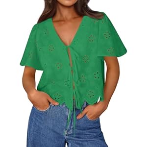 Trendy Queen Womens Tie Front Tops ...