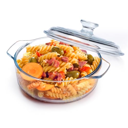 NUTRIUPS Mini Glass Casserole Dish with Lid Oven Safe Round Casserole Dish 6