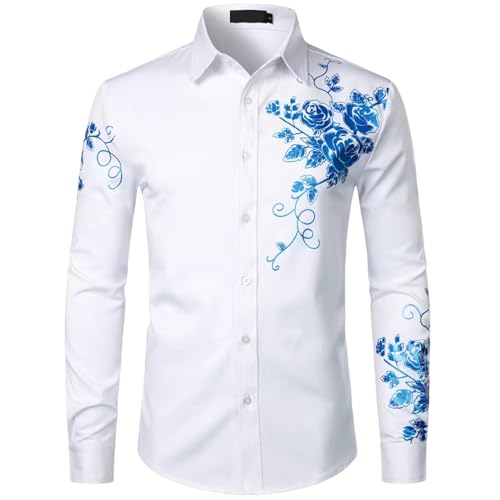 Chemise décontractée pour homme USTZFTBCL à porter en soirée ou au bureau