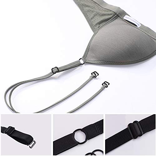 SelfTek 40 Sets Lingerie Adjustment Strap Slides and Rings 8mm Bra Strap Slide Hook Clasp for Swimsuit Tops and Slip Dress with a Box, Black and White - Thumbnail 2