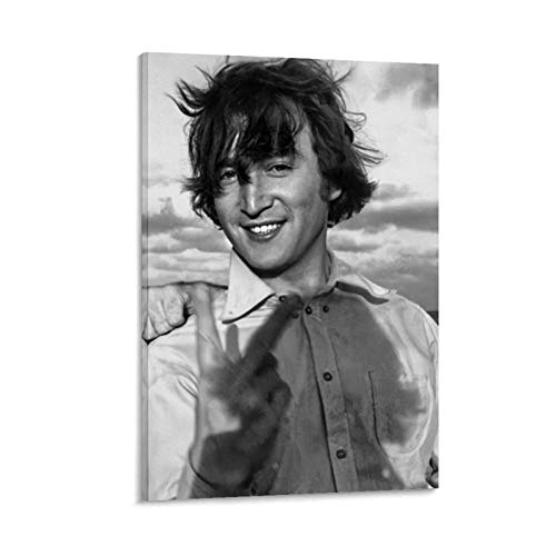 John Lennon 1965 Poster sur toile et décoration murale 60 x 90 cm - Les Beatles, Paul McCartney, John Lennon, RIngo Starr, George Harrison John Lennon 1965 Poster sur toile et décoration murale 60 x 90 cm