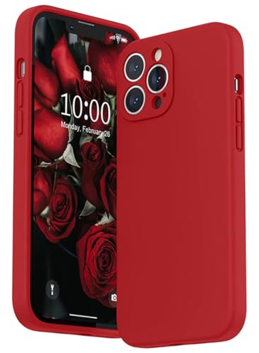 Compatible with iPhone 12 Pro Max 6.7 Inch Case Premium Liquid Silicone [Camera Protection] [Soft Anti-Scratch Microfiber Lining] Shockproof Protective Slim Phone Cover for iPhone 12 Pro Max Red