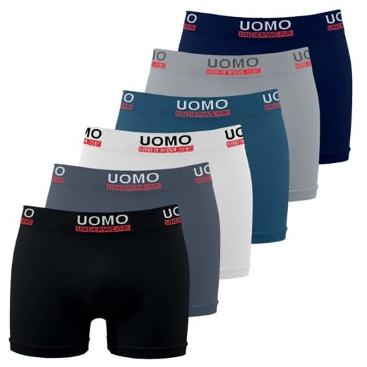 Nakloe - Pack 6 - Calzoncillos Boxer - Sin Costuras - Ropa Interior Hombre - (as4, Alpha, m, l, Regular, Regular, M/L)