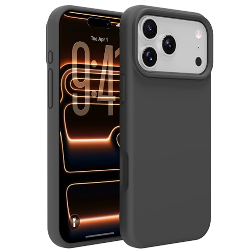 EUMADOVE for iPhone 17 PRO MAX Case, Premium Silicone Case with [Soft Anti-Scratch Microfiber Lining] Shockproof Protective Phone Case iPhone (Black, 17 PRO MAX)