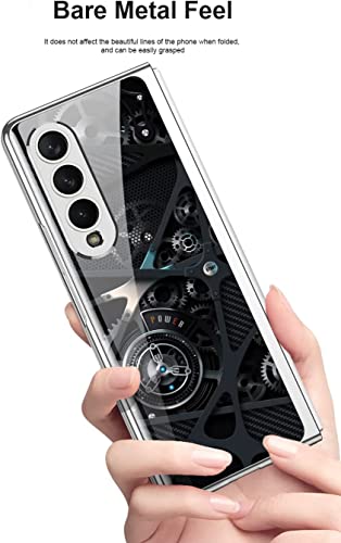 Baili Samsung Z Fold4 Case, Galaxy Z Fold4 Case Ultra-Thin Tempered Glass Phone Case Protective Cover For Samsung Galaxy Z Fold4 Fashion Electroplated Pc Back Cover, Mechanic #TOP6