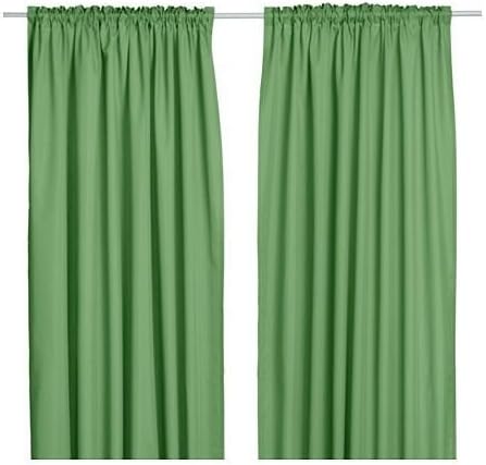 Ikea Curtains Thin Green Vivan 2 Panels 57 X 98"