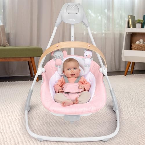 Image of Ingenuity SimpleComfort Compact & Portable Multi Motion Baby Swing - Pink