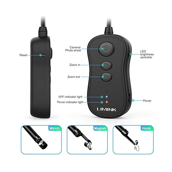 Drahtlose Endoskop-Kamera, LIMINK WiFi Boreskop mit IP67 wasserdicht, 1080P HD Inspektionskamera für Android und iOS… – Bild 8