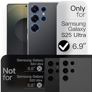 JETech Cover Slim per Samsung Galaxy S25 Ultra 5G con Protezione Completa per Obiettivo della Fotocamera, Custodia Protettiva Ultra Sottile Leggera con Finitura Opaca (Titanium Black)