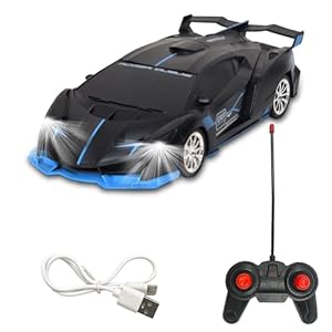 WISHKEY Remote Control Super High Speed Racing Car with Stylish Looks & Modern Design,RC Vehicle Toy for Kids Age 4+ Years Black-Blue, (Pack of 1)