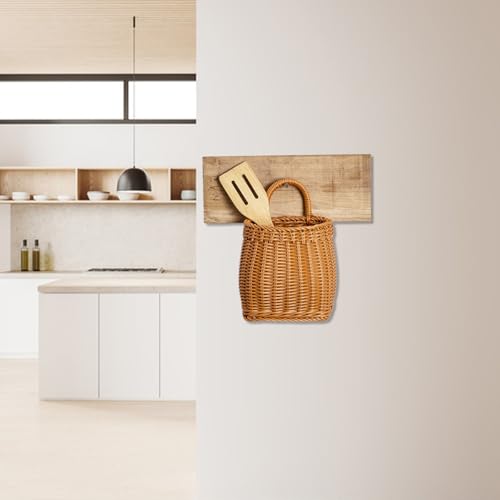 Cesta para flores colgante estilo pastoral que decora terrazas y organiza cocinas urbanas 7