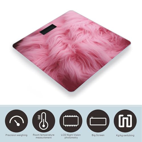 Báscula digital de baño con patrón aterciopelado rosa miniatura 3