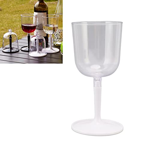 TOPINCN Portable Detachable Wine Glass, Keeps Drinks Cool Beautiful Travel Wine Glasses Clear for Outdoor (White) - Image 2