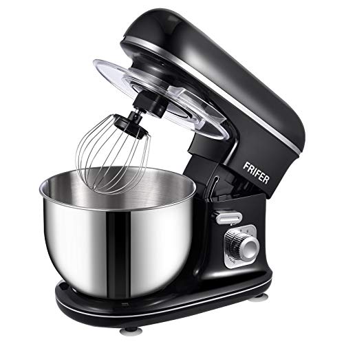 Stand Mixer, Frifer 600W 5 Qt Tilt-Head Food Mixer, 10 Speeds Dough Mixer with Dough Hooks, Wish, Beater, Stainless Steel Mixing Bowl, Electric Kitchen Mixer, Black