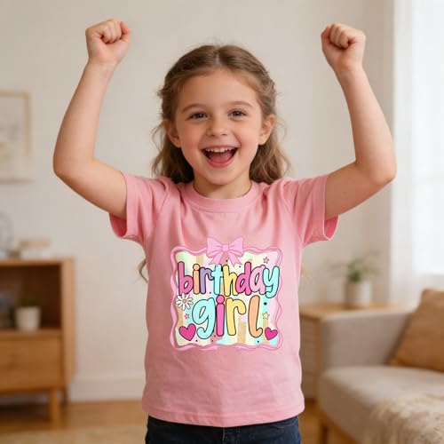 Image of Birthday Girl Shirt 2nd 3rd 4th 5th 6th 7th Girls Birthday T-Shirts Toddler Mermaid Unicorn Cotton Short Sleeve Tee Tops