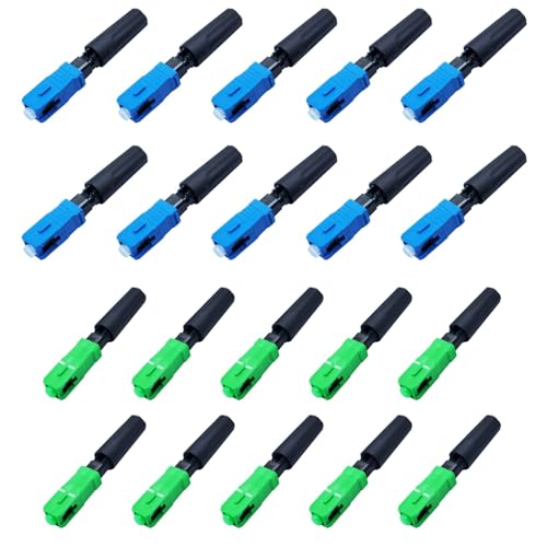 YiNLuax 20pcs Fiber Optics Connecteur Rapide Assemblage Rapide Fibre Optique FTTH Adaptateur Connecteur À Froid Embrasé Connexion Fibre Fibre Données