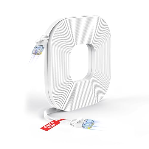 GLCON Netzwerkkabel 10 Meter, Cat 6 Lan Kabel Flach Wlan Kabel Internetkabel RJ45 f&uuml;r PS5/PS4 PC Smart TV Xbox Switch Modem