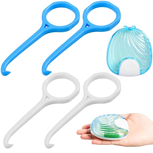4 Aligner remover tool, with Retainer Case, Food-GradePlastic, accessories for oral care (blue and white | 4 pack)