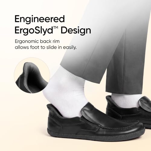 Image of Frido ErgoSlyd Formal Slip-on Shoes for Men, Genuine Leather Loafers with Wide Toe Box & Zero Drop Sole, Cushioned Insole for All-Day Comfort, Ideal for Business, Office, Weddings & Formal Occasions