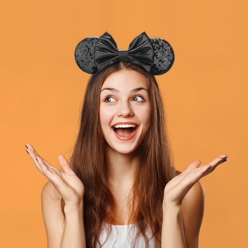 Image of DRESHOW Mouse Ears Bow Headbands Glitter Party Decoration Cosplay Costume for Women