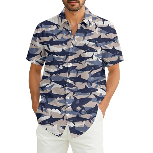 Chemise homme manches longues pour éviter les coups de soleil sur la plage style Hawaii